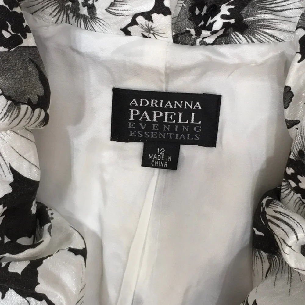 Adrianna Papell b/w ruffled jacket